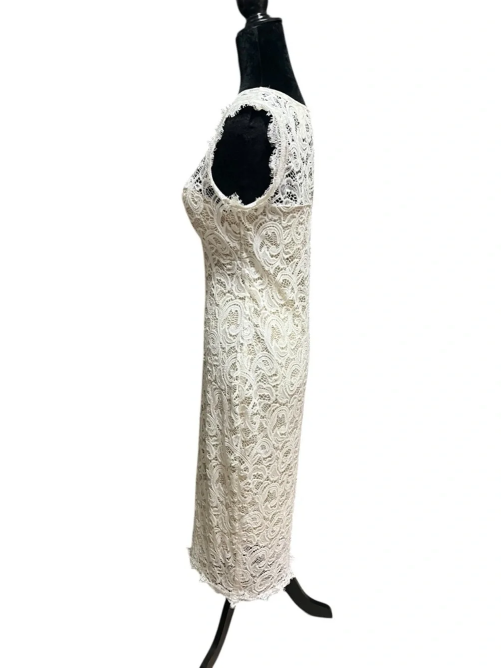 Love fast love hard boho lace white and nude dress size L Bridal Wedding - Picture 10 of 12